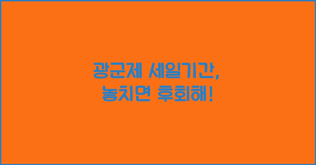 광군제 세일기간