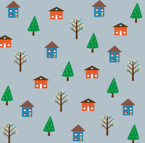 집, 사람, 나무 그림