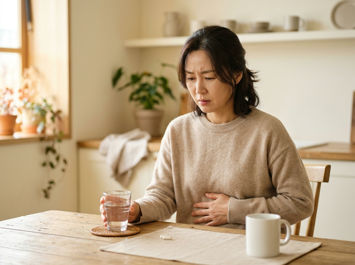 유산균 부작용 복부팽만 아침 식탁