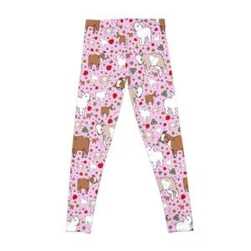 염소 핑크 레깅스 바지 스포츠 체육관 조깅 운동