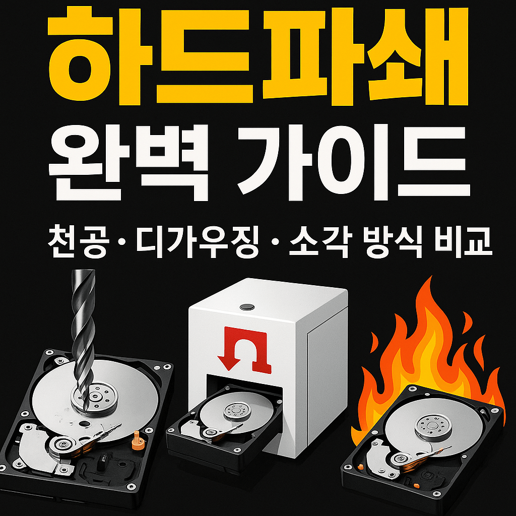 하드파쇄 비용과 방법 완벽 가이드 - 천공, 디가우징, 소각 방식별 비교