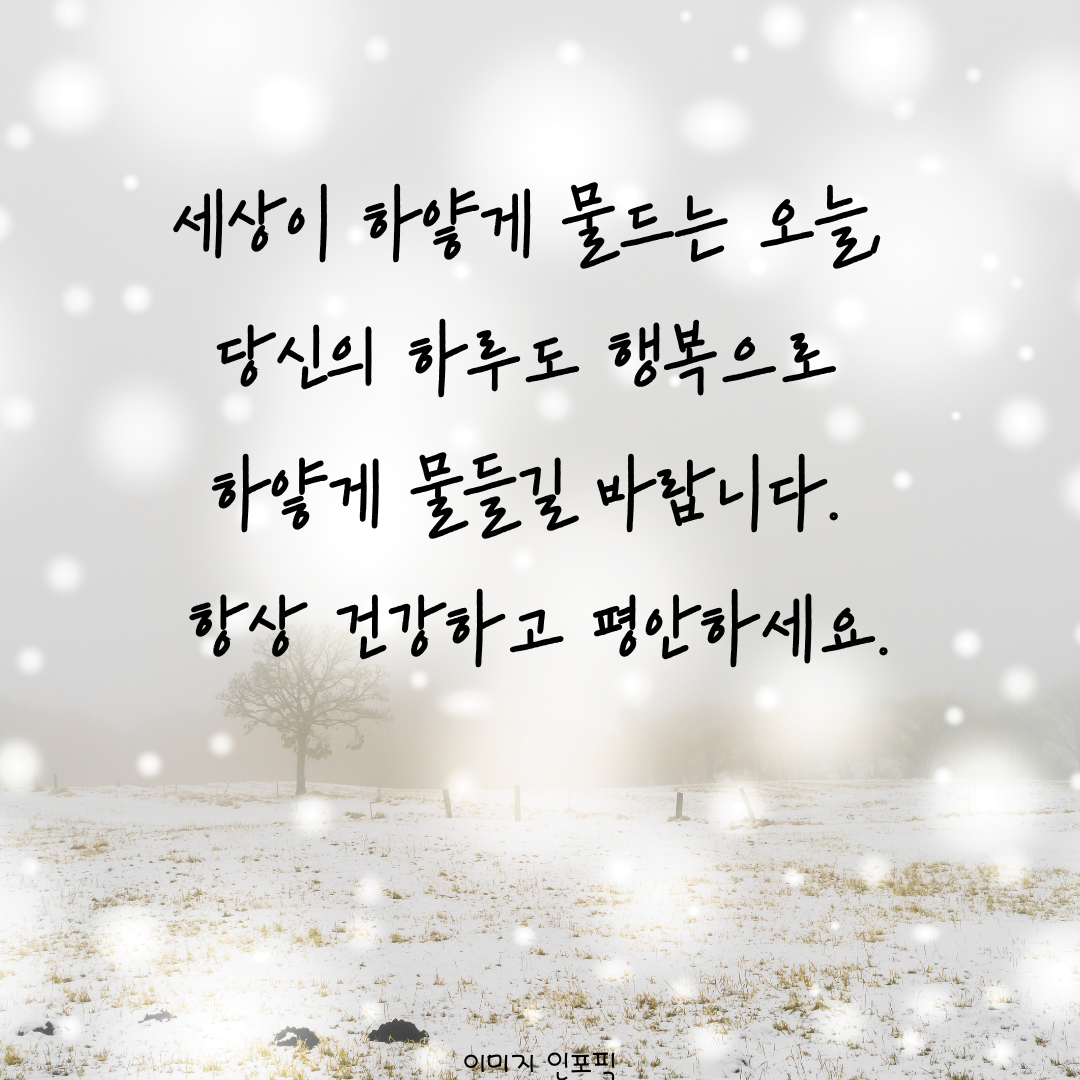 눈 오는날 인사말 이미지 문구 모음