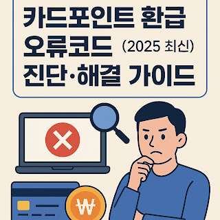 카드포인트 환급 오류코드 진단·해결 가이드 (2025 최신)
