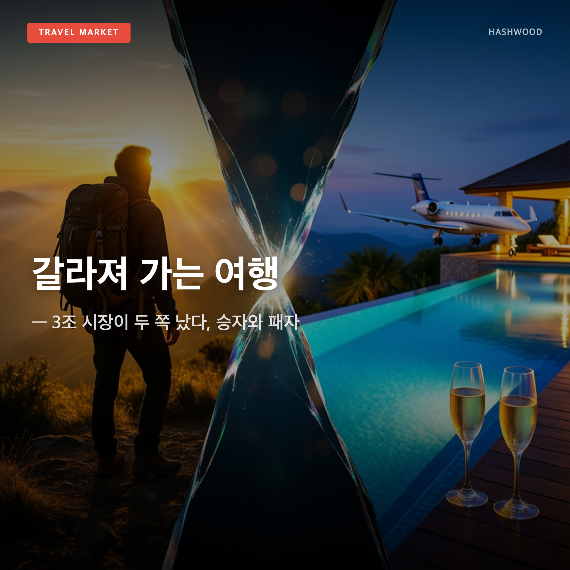그림: 갈라져 가는 여행 — — 3조 시장이 두 쪽 났다, 승자와 패자