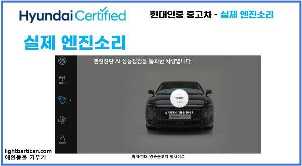 현대인증 중고차 - 오감 경험 차량 엔진 소리