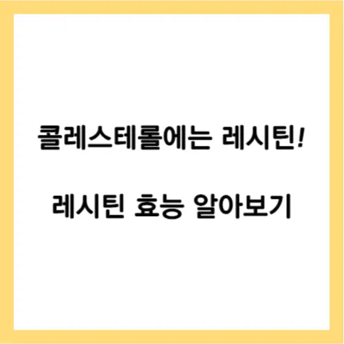 레시틴 효능