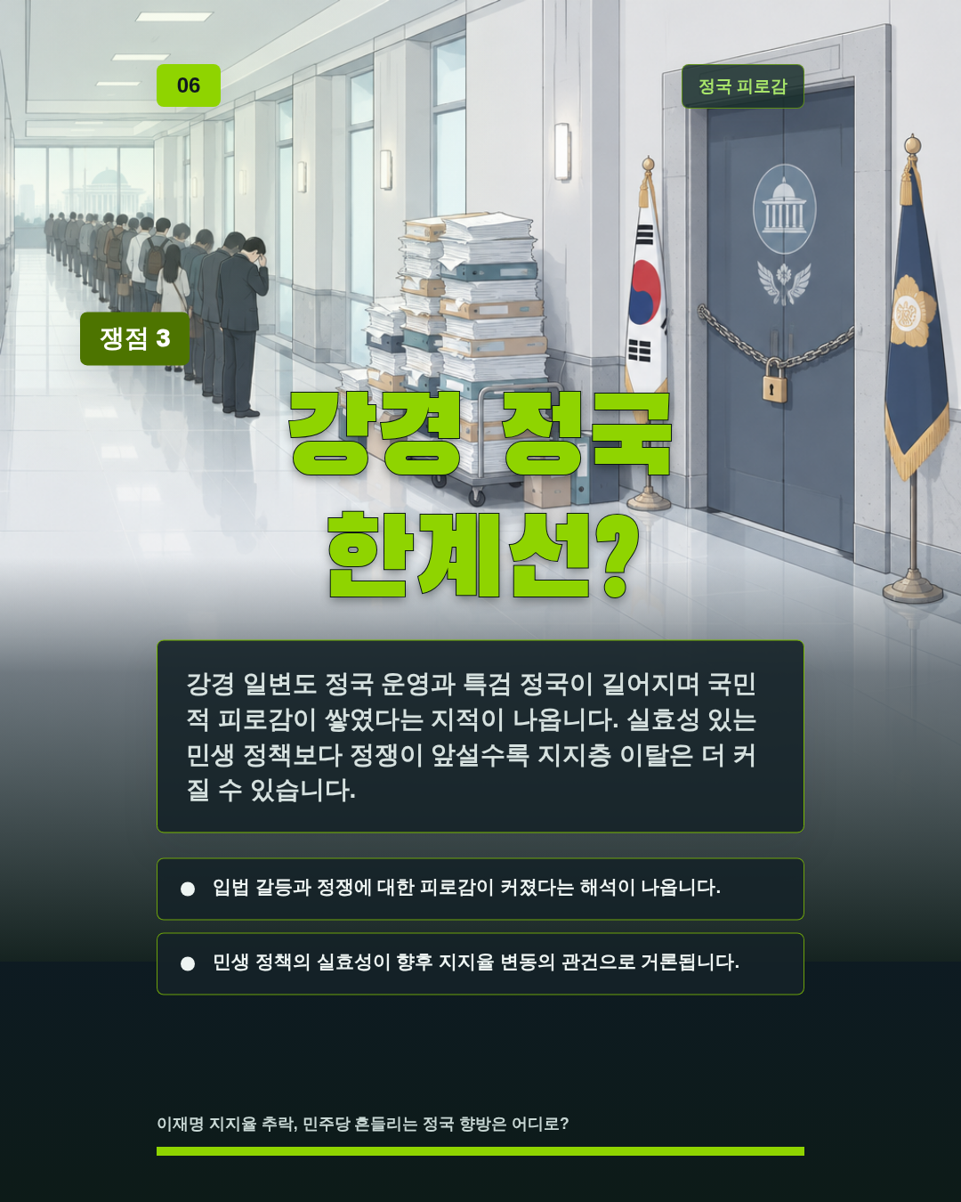 강경 정국 한계선?