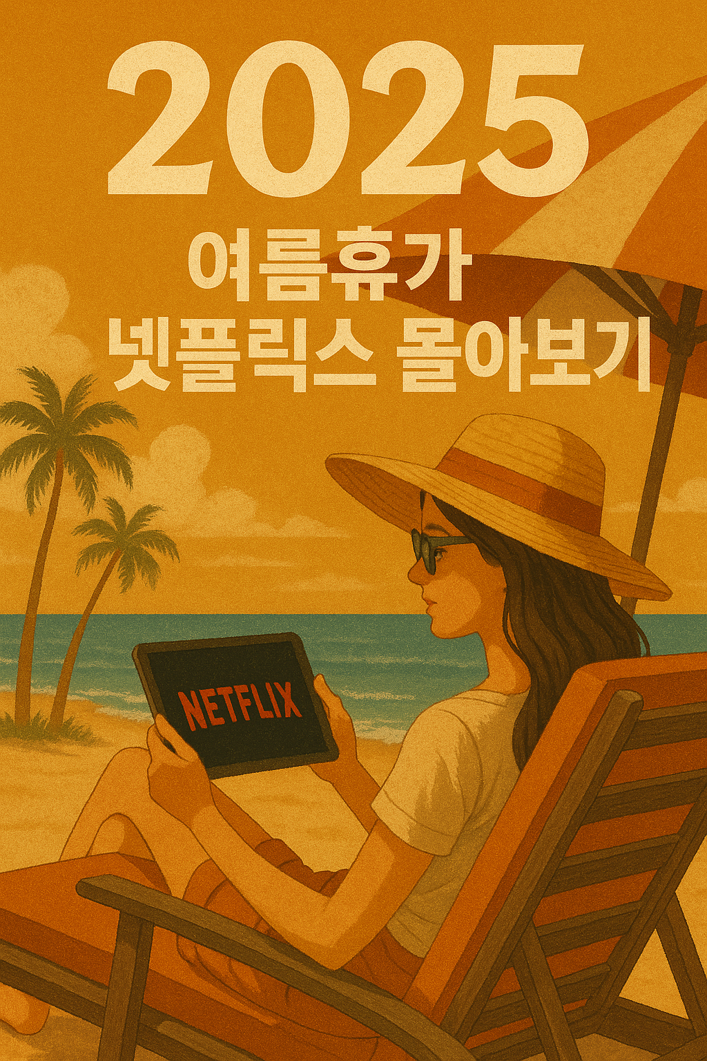 2025 휴가철 넷플릭스 다시보기 일러스트