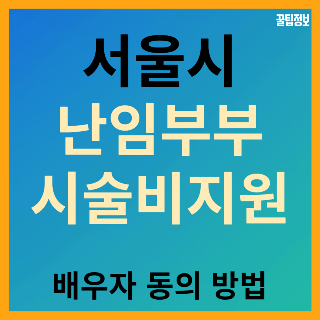 서울시 난임부부 시술비 지원 배우자 동의 온라인으로 하는 방법