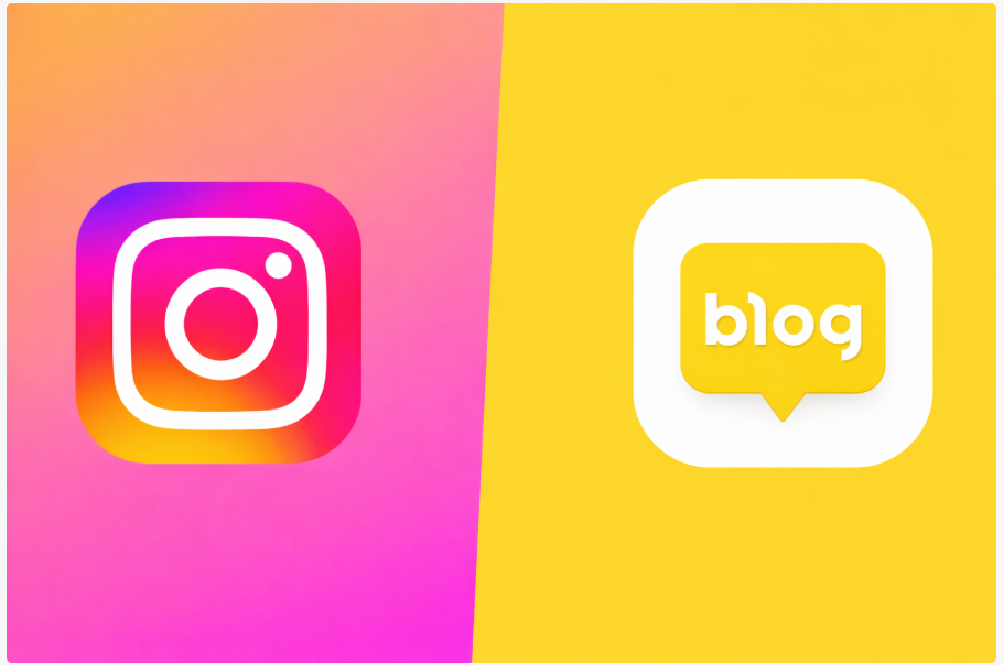 블로그 vs 인스타 관련 사진