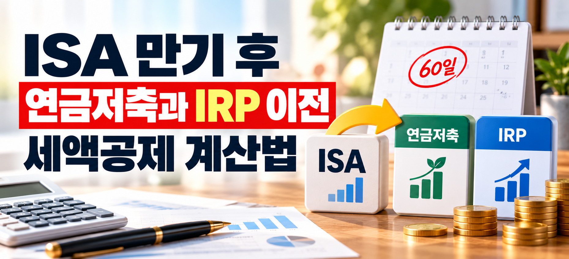 ISA 만기 후 연금저축 IRP 이전 세액공제 계산법