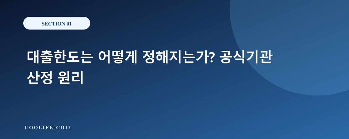 대출한도는 어떻게 정해지는가? 공식기관 산정 원리