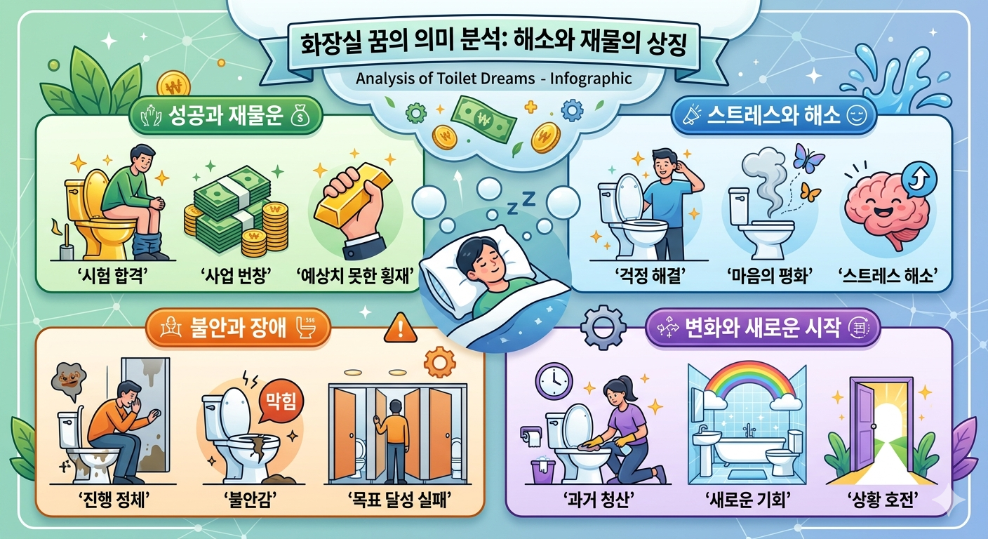 돈이 쏟아지는 화장실 꿈 vs 당장 조심해야 할 흉몽, 복권 사야 할 꿈?