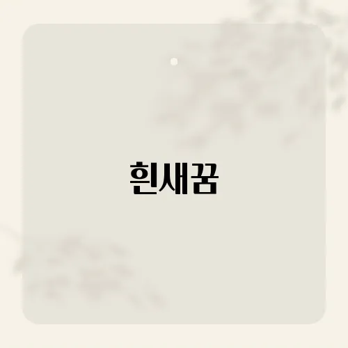 흰새꿈, 새로운 도약과 자유로운 영혼의 메시지를 전달하는 해몽