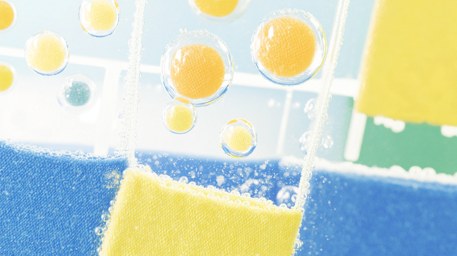 미래지향적인 실험실 환경에서 에코버블 기술이 천을 통과하는 거품을 부드럽게 퍼뜨리는 모습의 클로즈업.