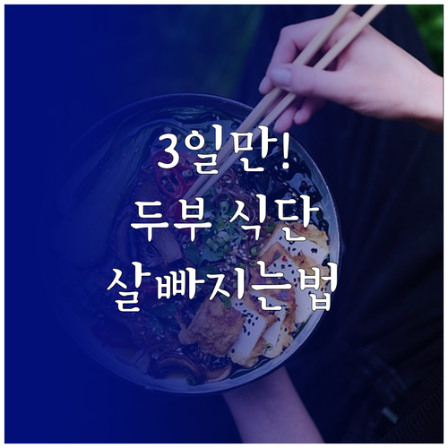 두부 3일 다이어트 식단과 체중 감량..