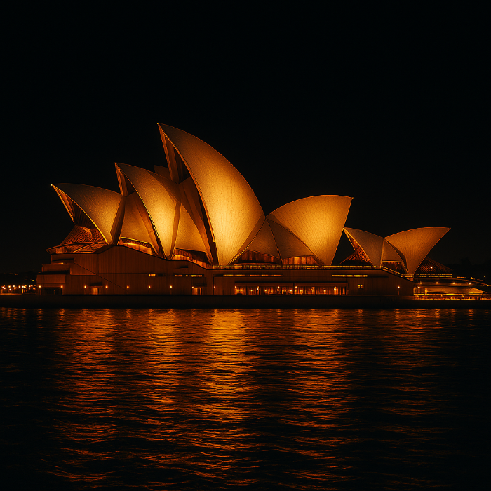 호주 시드니 오페라하우스의 야경