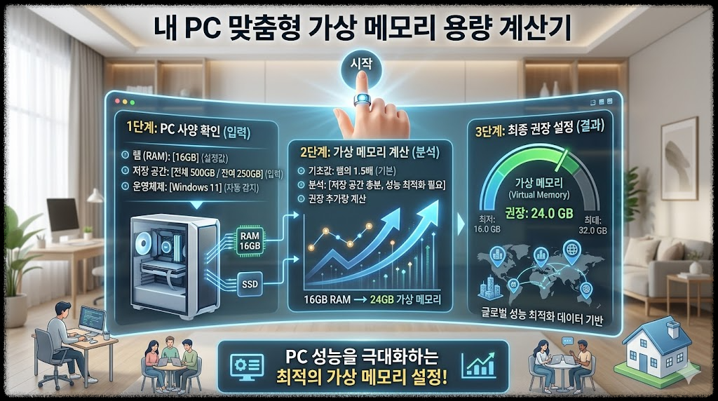 내 PC 사양에 맞는 맞춤형 가상 메모리 용량 계산기