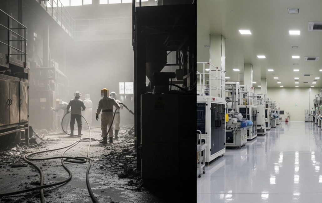 오산시 화재복구 전과 후 모습