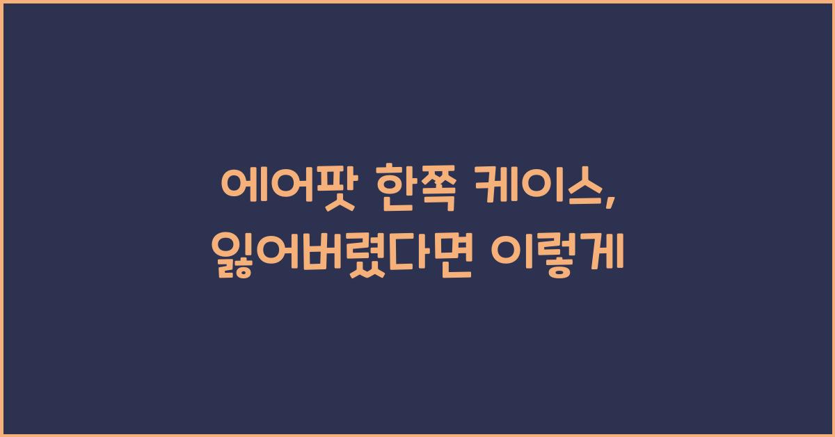 에어팟 한쪽 케이스