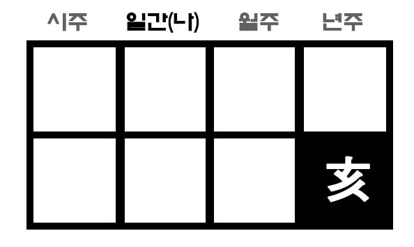년지에 해수가 있는 사주