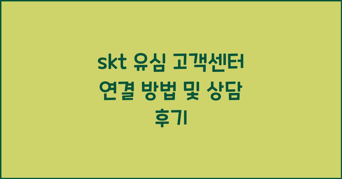 skt 유심 고객센터
