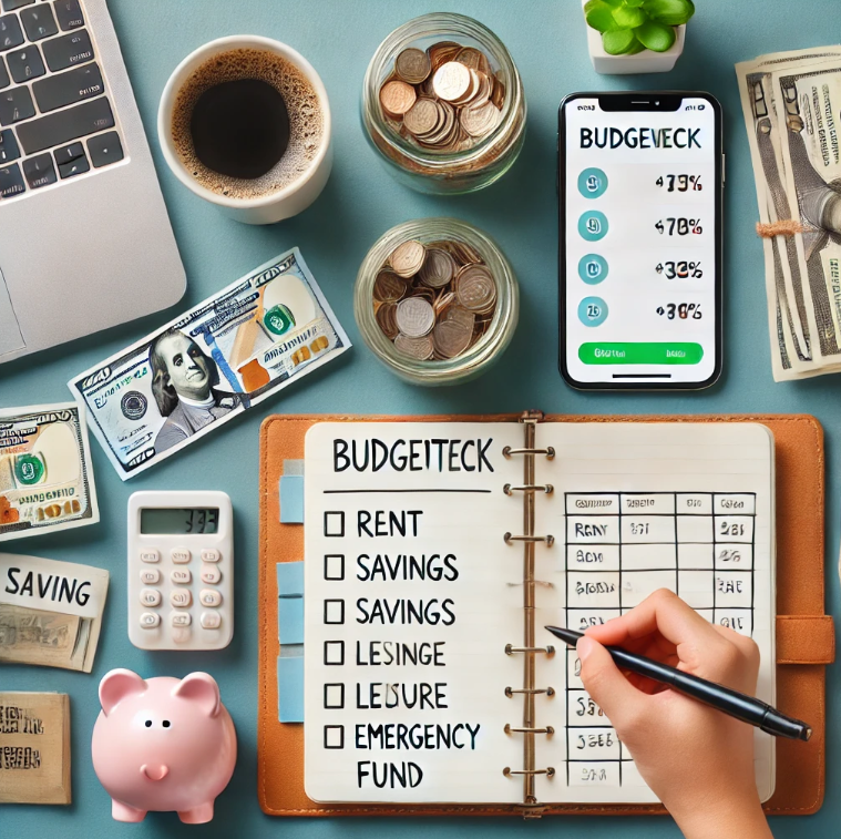 다이어리에 열심히 가계부(예산 배분)를 쓰는 모습의 사진