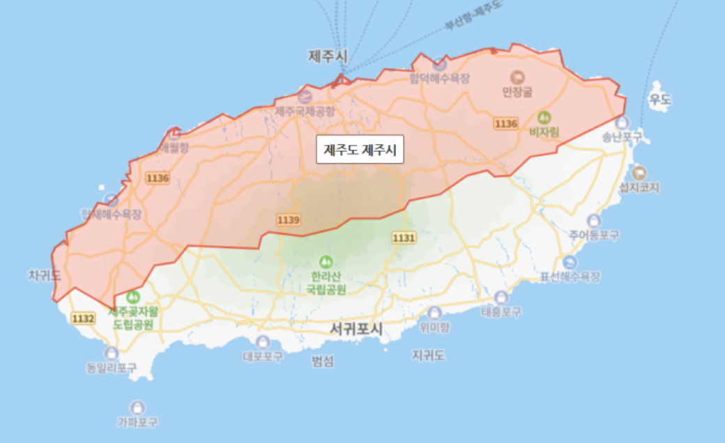 제주도 지형도