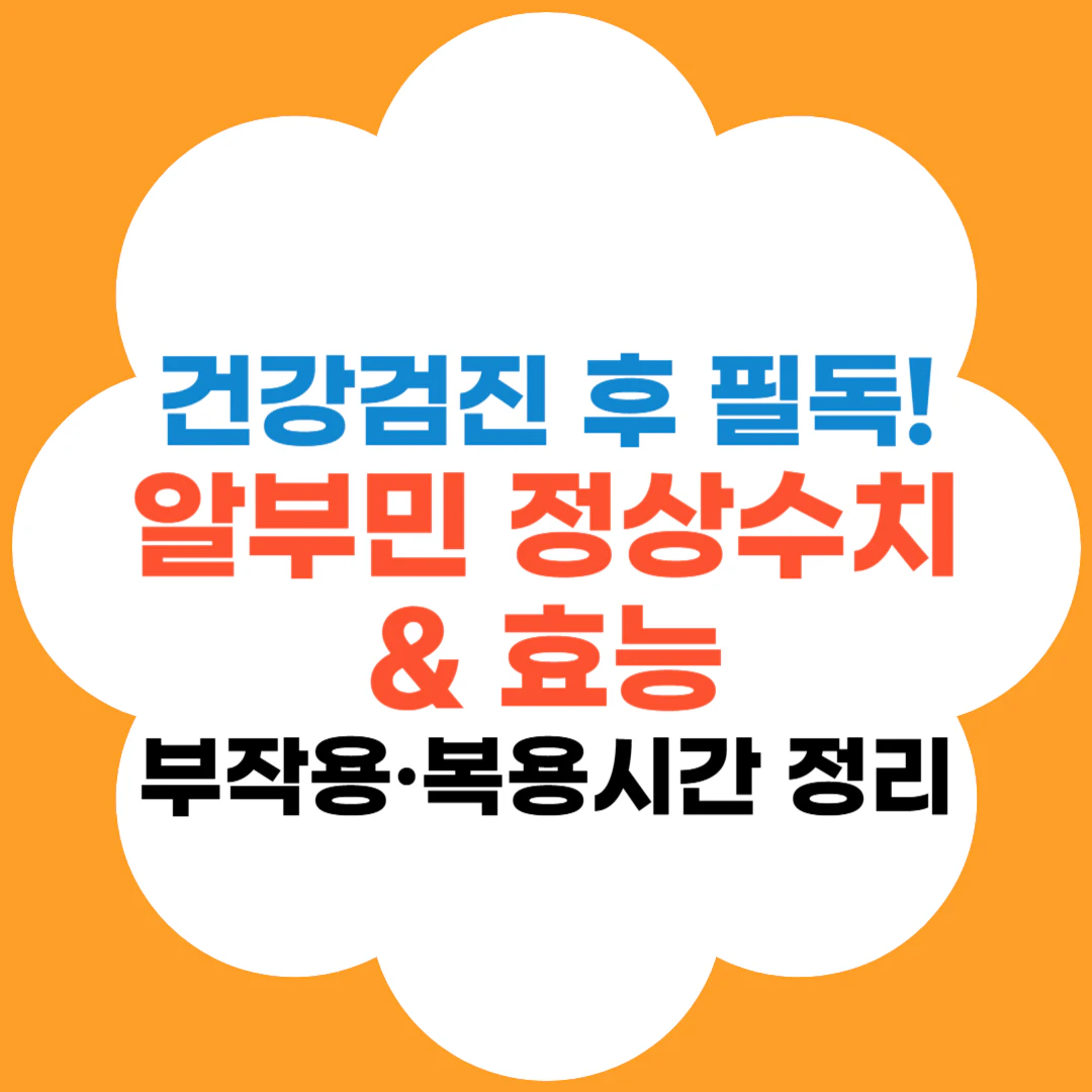 알부민 정상수치와 효능-부작용-복용시간 정리