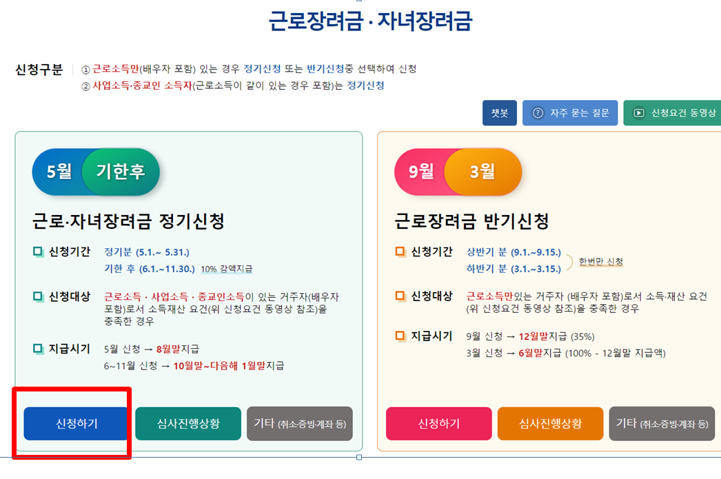 근로장려금 지급일