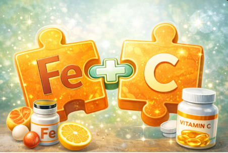 오렌지 쥬스같은 비타민 C가 높은 식품과 함께 섭취하면 철분의 흡수율을 높이는 데 도움이 됩니다.