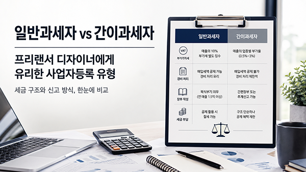 일반과세자 vs 간이과세자: 프리랜서 디자이너에게 유리한 사업자등록 유형