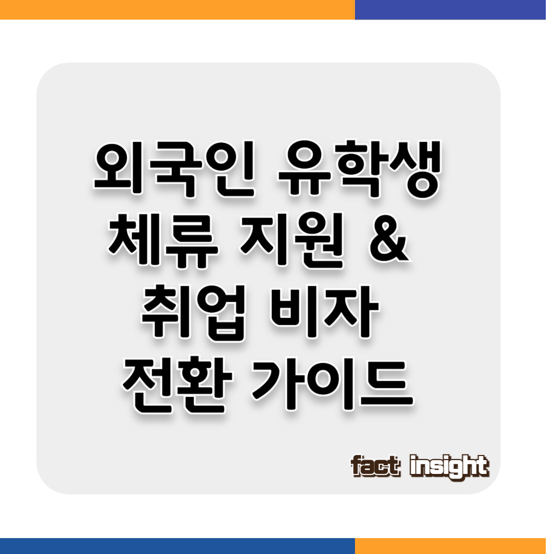 외국인 유학생 체류 지원 및 취업 비자 전환 가이드