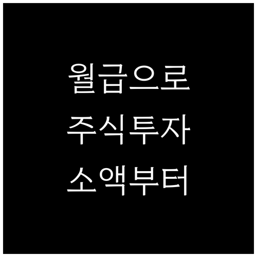 주식 투자, 월급으로 시작하세요: 소..