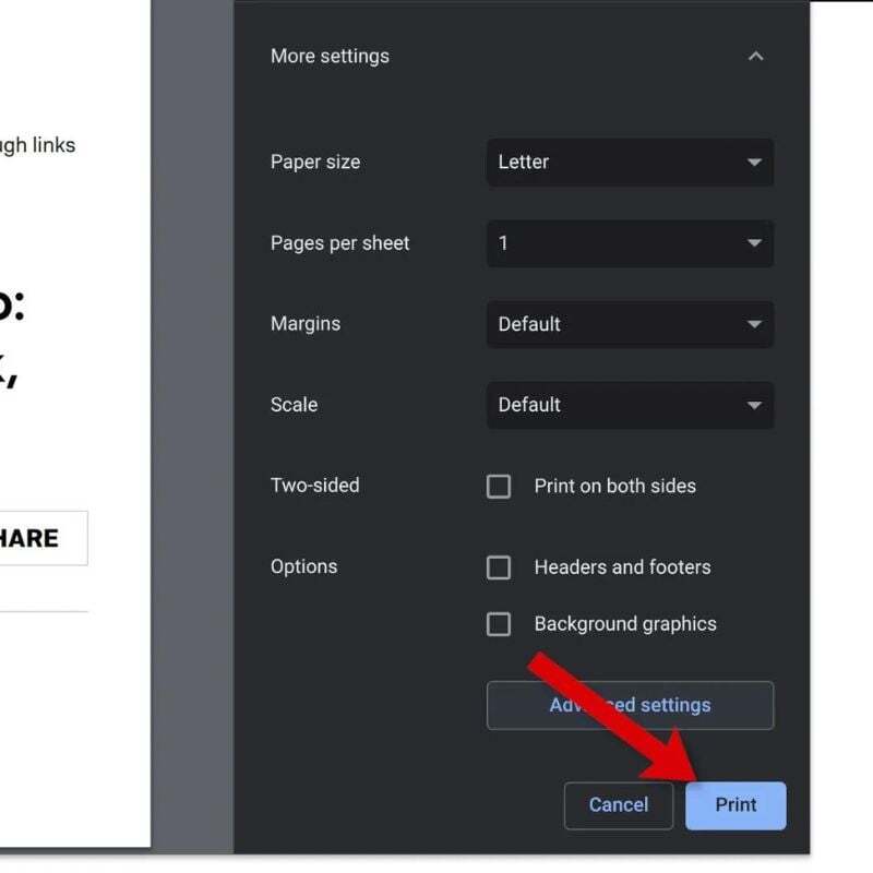 크롬북 인쇄 버튼