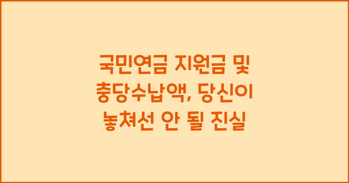 국민연금 지원금 및 충당수납액