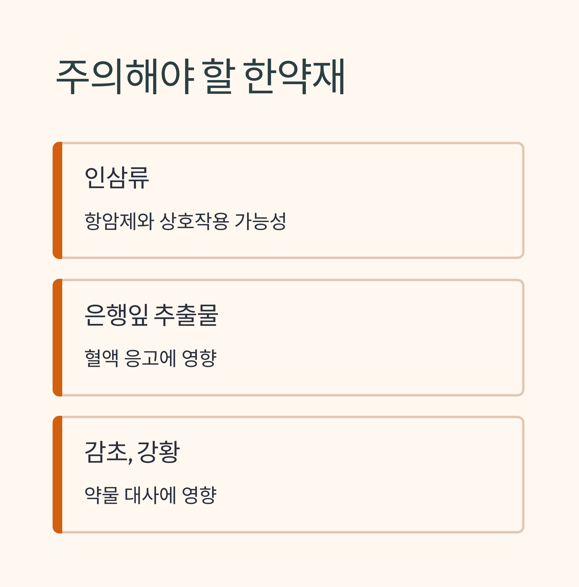 한의학 암치료 시 주의해야할 한약재