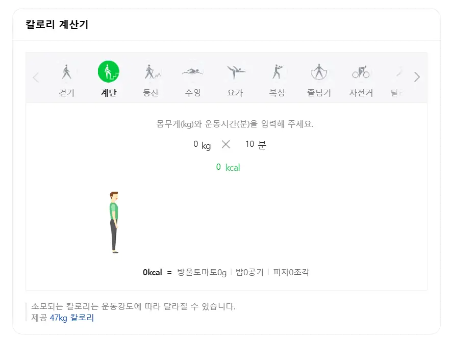 계단오르기칼로리 계산