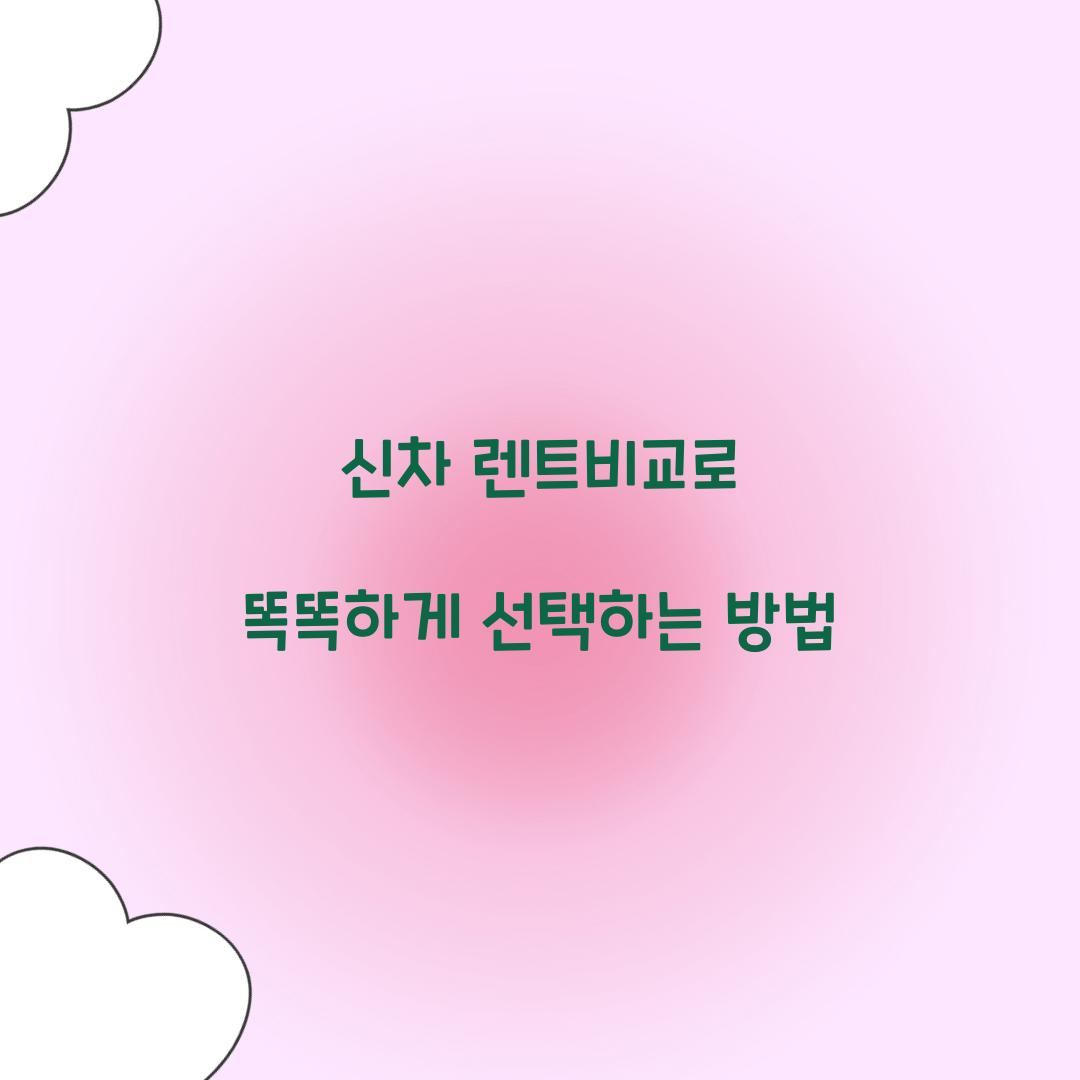 신차 렌트비교