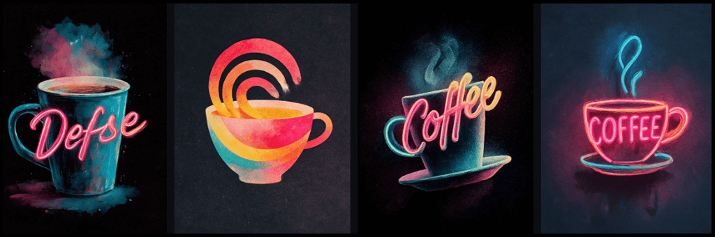 오류 예시|로고 디자인에 과한 텍스처와 색상 사용ㅣCreated with Midjourney