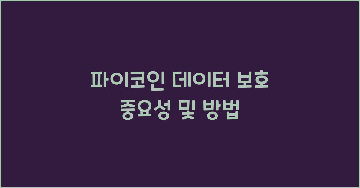 파이코인 데이터 보호