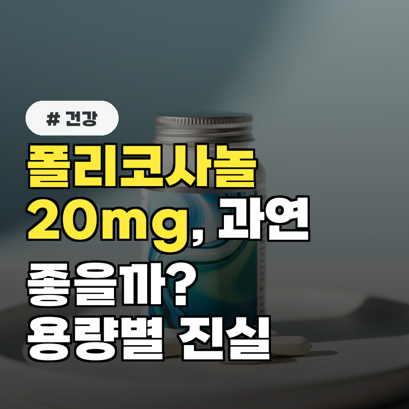 폴리코사놀 20mg, 무조건 좋을까 용량별 효과와 진실