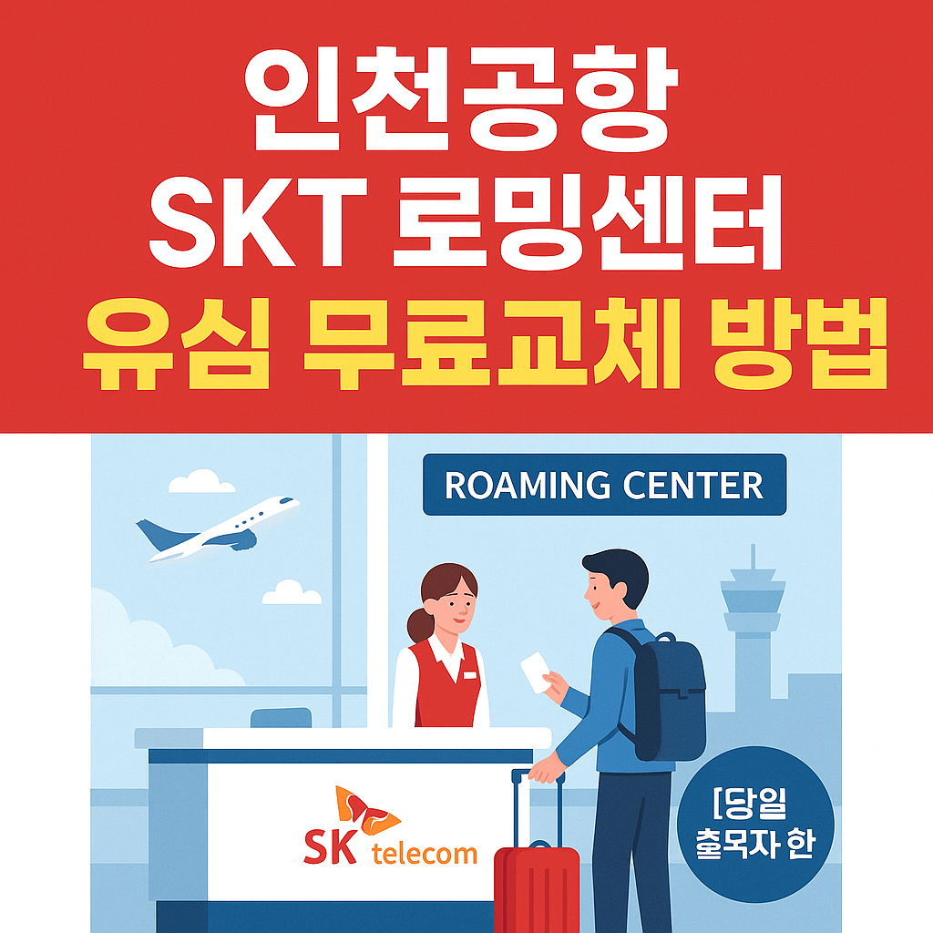 인천공항 로밍센터 SKT 유심교체