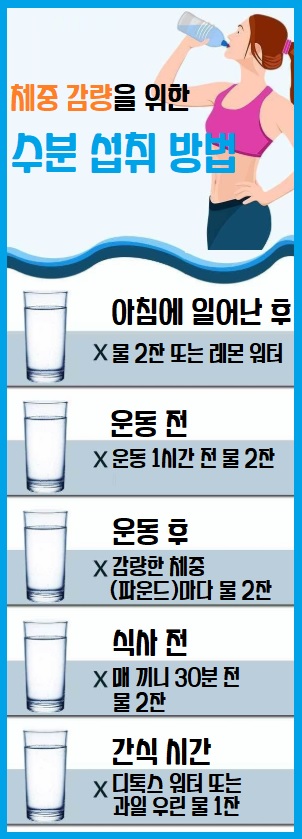 물 다이어트 체중감량을 위한 수분 섭취 방법 물 다이어트 방법