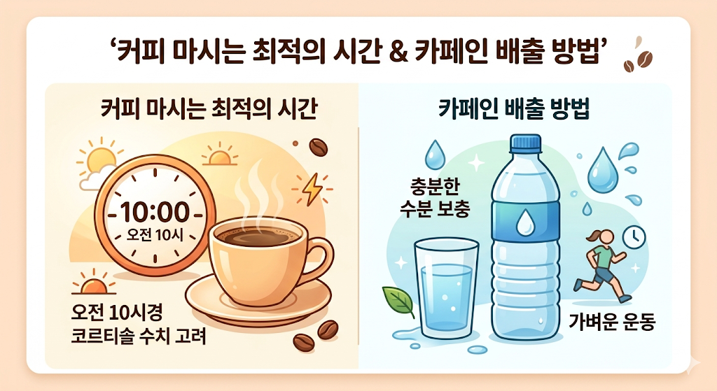 커피 마시는 최적의 시간과 카페인 배출 방법 알아보기