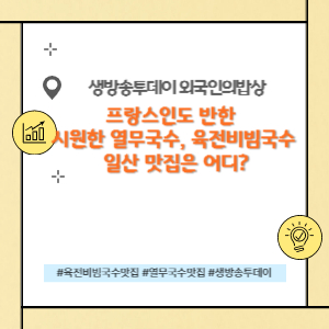 프랑스인도 반한 시원한 열무국수와 육전비빔국수 일산 맛집은 어디?