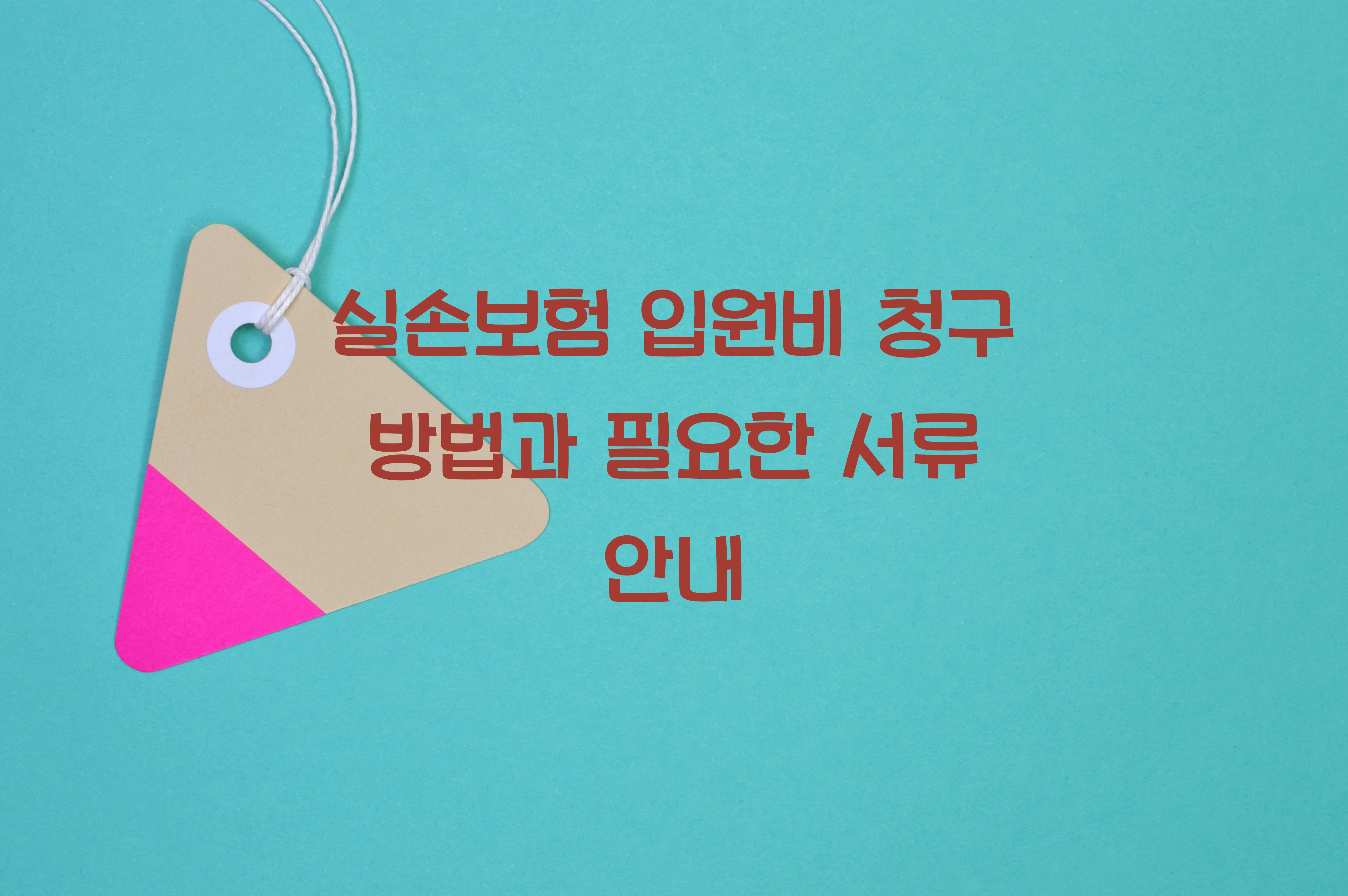 실손보험 입원비 청구 방법