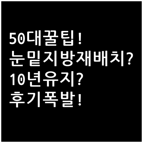 50대 눈밑지방재배치 후기, 10년 ..