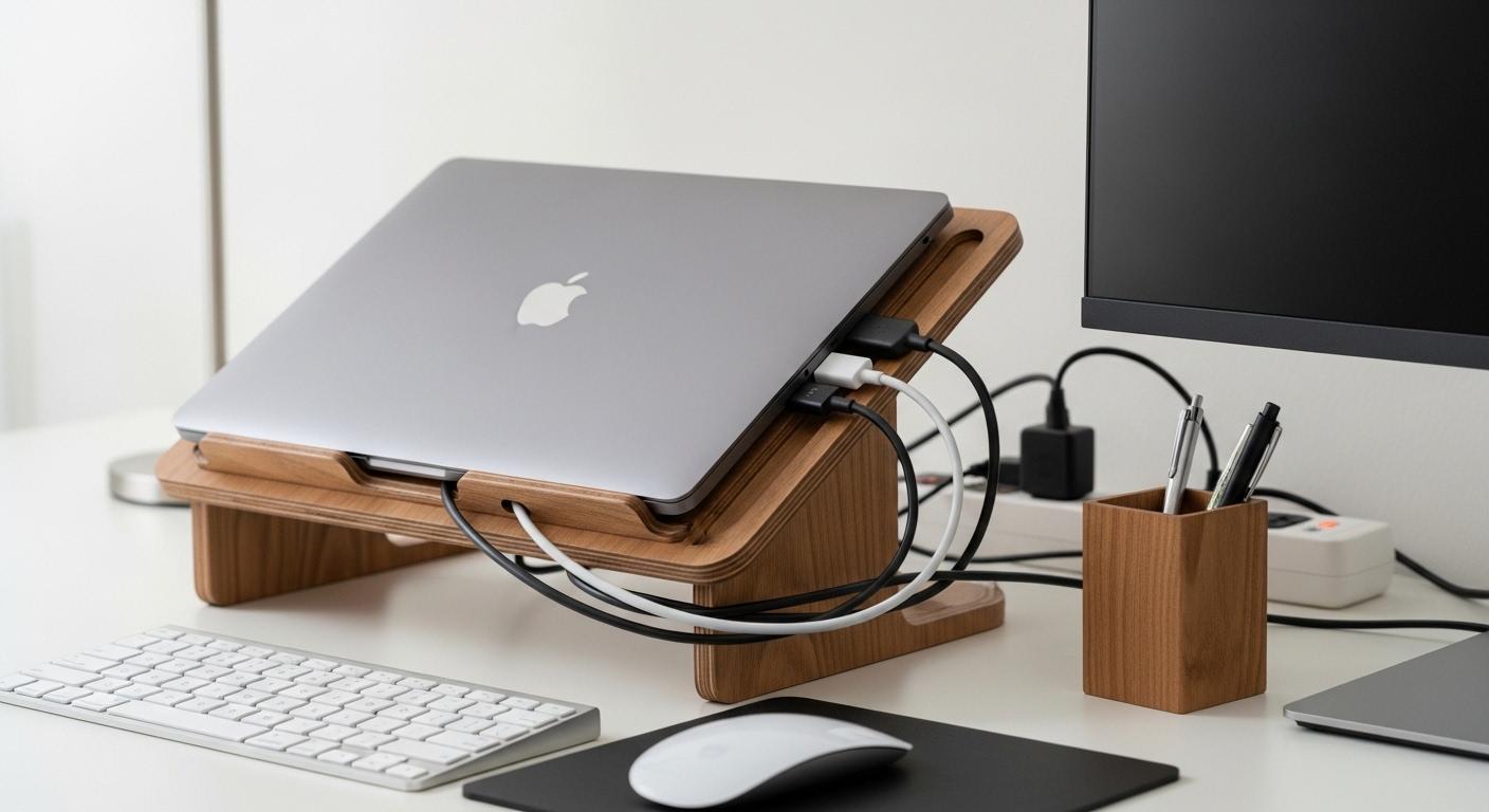 케이블 혼잡 노트북 거치대 문제 해결