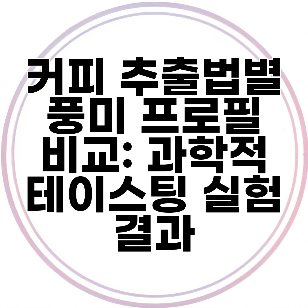 커피 추출법별 풍미 프로필 비교 과학적 테이스팅 실험 결과